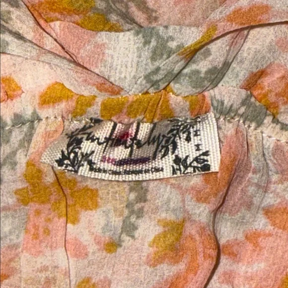 Intimately Free People Dance With Me maxi dress ivory/orange/yellow floral SZ M - Picture 7 of 8